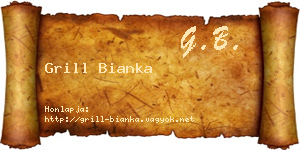 Grill Bianka névjegykártya