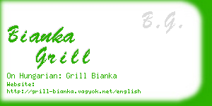 bianka grill business card